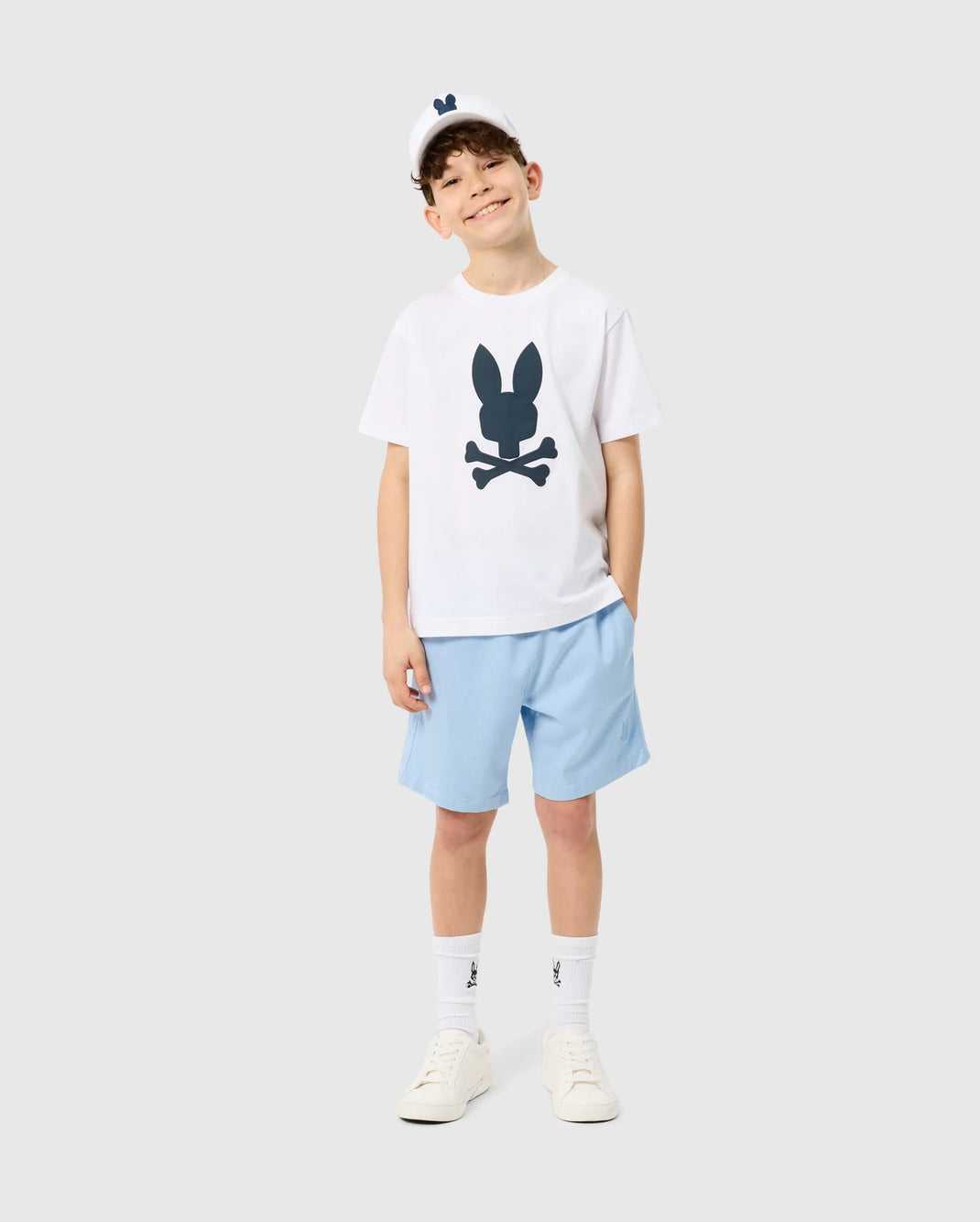 T Shirt Graphique Psycho Bunny Houston Graphic Tee Blanche Enfant | LYZ-39445546